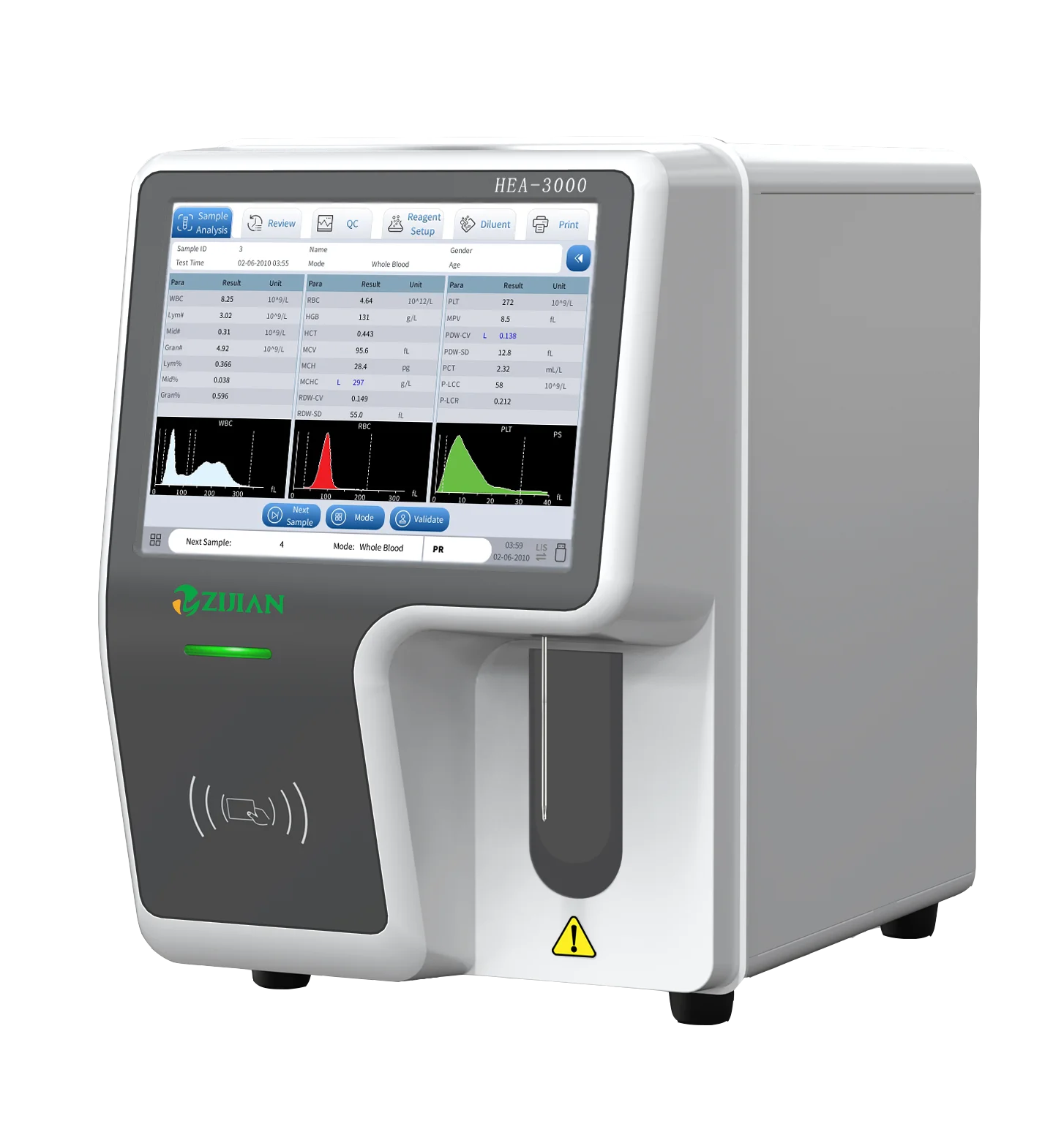 HEA-3000 3 Part Hematology Analyzer component view